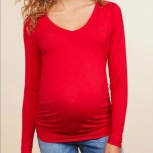 Motherhood Maternity Basic Long Sleeve V
